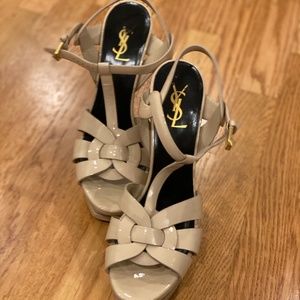 Size 9 Yves Saint Laurent Tan  heels. Worn once!